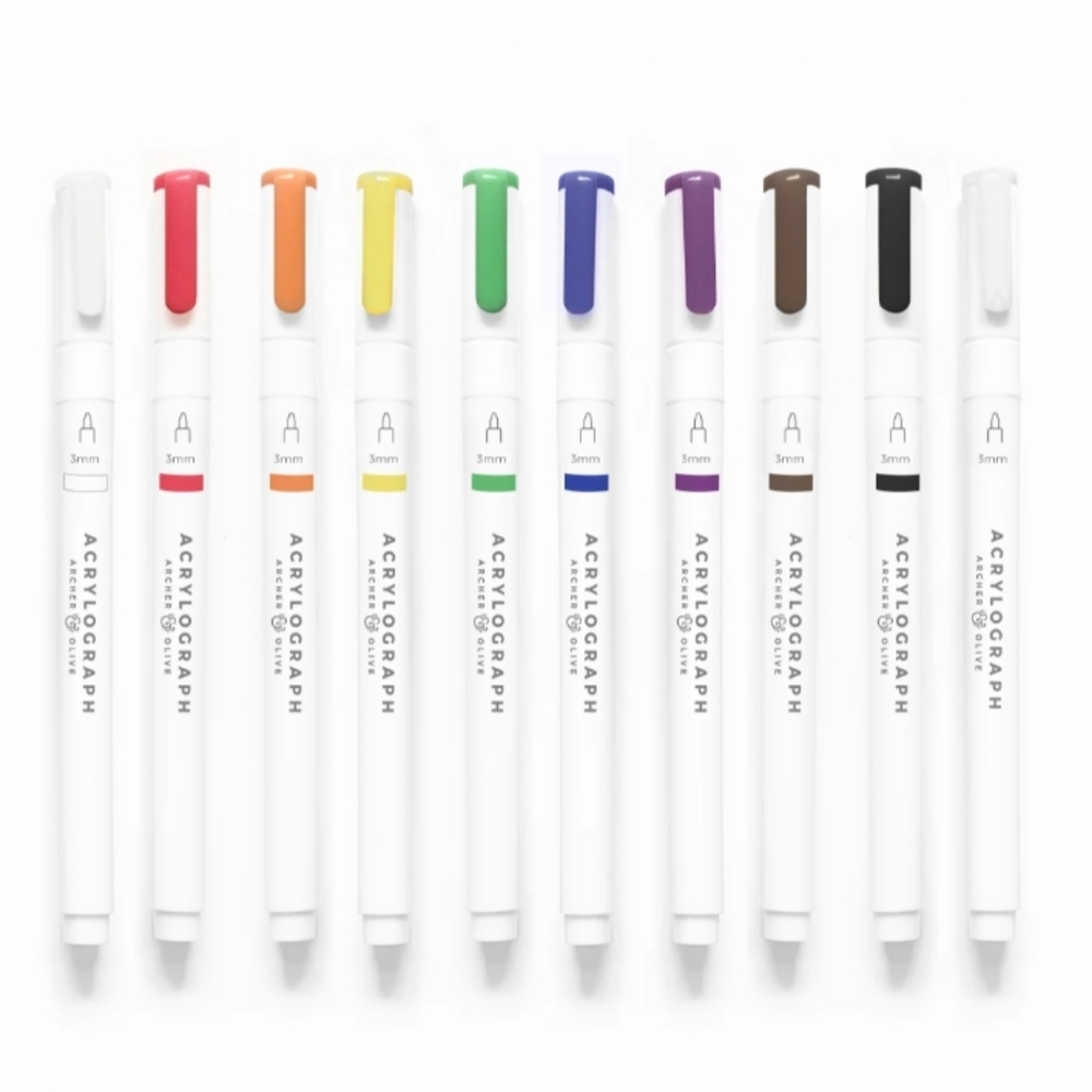 Archer and Olive primary acrylograph set